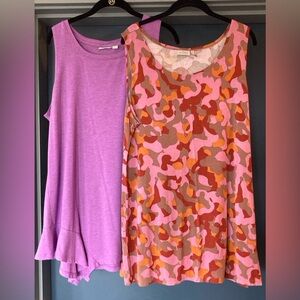 Bundle of 2 LOGO by Lori Goldstein XL Tank Tops